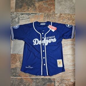 Newark Dodgers Kids Blue Button-Up Jersey